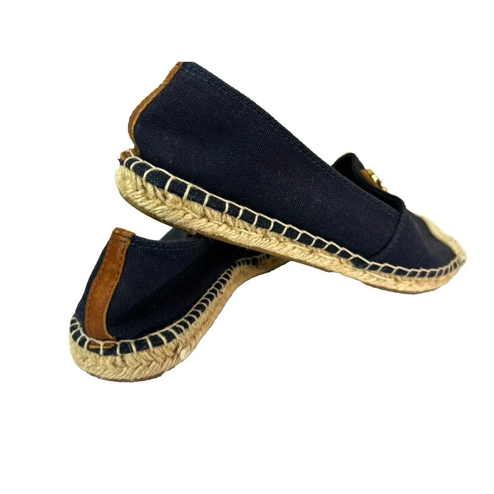 Talbots Dragonfly Espadrille Flats Blue Canvas Round Toe‎ SZ 7.5
